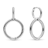 Annmors 925 Silver Rose Hoop Earrings For Women