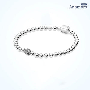 Sterling Silver 925 Rose Beads Bracelet DIY Foundation Bead Bracelet