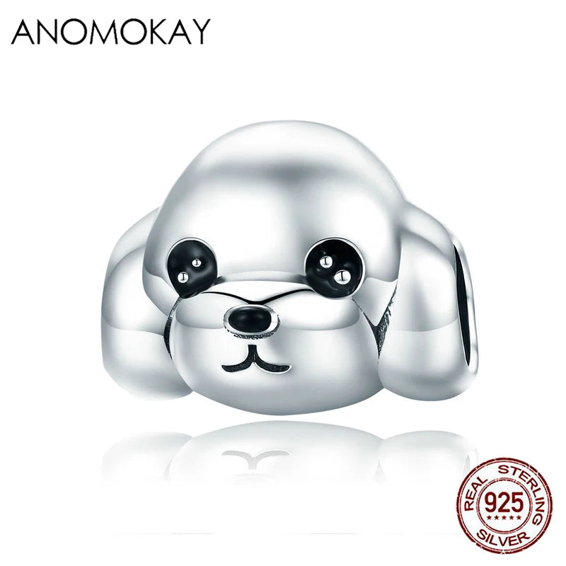 925 Silver Poodle Dog Charm for Bracelets & Necklaces