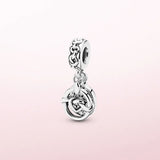 925 Silver Mother & Daughter Love Charm Pendant for Bracelet Bangle Jewelry