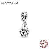 925 Silver Mother & Daughter Love Charm Pendant for Bracelet Bangle Jewelry