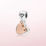 925 Silver Mother & Daughter Love Charm Pendant for Bracelet Bangle Jewelry