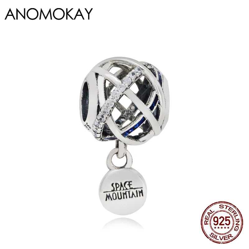 Sterling Silver Star Ball Pendant Charm for Bracelet Making