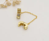 Sterling Silver Safety Chain Set with CZ for Bracelets & Bangles