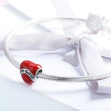 Anomokay 925 Silver Heart Bead Never Give Up Love Charm