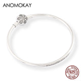 925 Silver Snowflake Clasp Bangles for Women Men