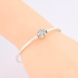 925 Silver Snowflake Clasp Bangles for Women Men