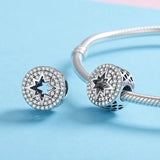 925 Sterling Silver CZ Firework Charm for Bracelet DIY Jewelry