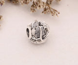 Autumn Leaf Charm for Bracelet Bangle, 925 Silver Bead for DIY Jewelry Making