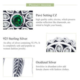 925 Silver Dream Catcher Charms Bracelet Necklace Green CZ Jewelry