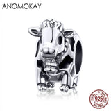 925 Silver Zodiac Cow Charms for Bracelet Bangle