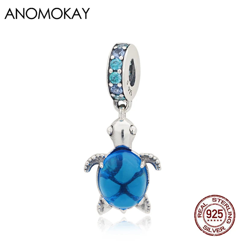 925 Silver Turtle Charm Pendant, Sea Animal S925 Beads