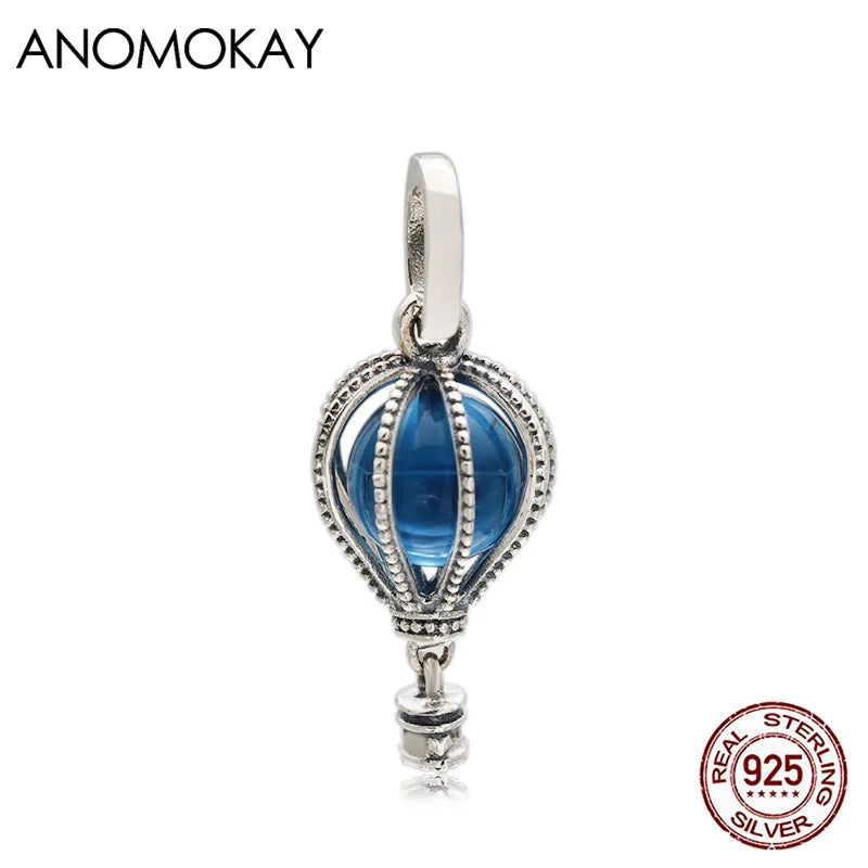 Dark Crystal Hot Air Ballon Pendant Charm for Bracelet DIY Jewelry