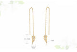 Sterling 925 Silver Leaf Drop Earrings for Women