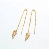 Sterling 925 Silver Leaf Drop Earrings for Women