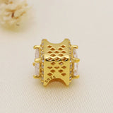 925 Silver Charm Beads with Crystal for DIY Jewelry