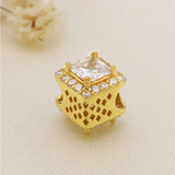925 Silver Charm Beads with Crystal for DIY Jewelry