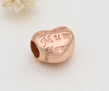 Anomokay Rose Love Mom Heart Charms Beads for DIY Jewelry Making
