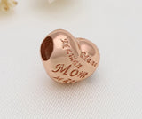 Anomokay Rose Love Mom Heart Charms Beads for DIY Jewelry Making