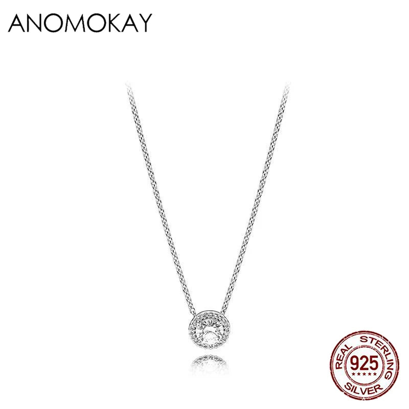 925 Silver CZ Nekclace for Birthday Gift