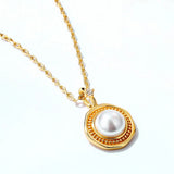 Geometric Rhombus Pearl Necklace 925 Silver Jewelry