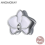 925 Silver Magnolia Flower Charms for DIY Jewelry