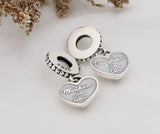 Mother & Daughter Two Piece Silver Pendant Charm for DIY Bracelet Necklace