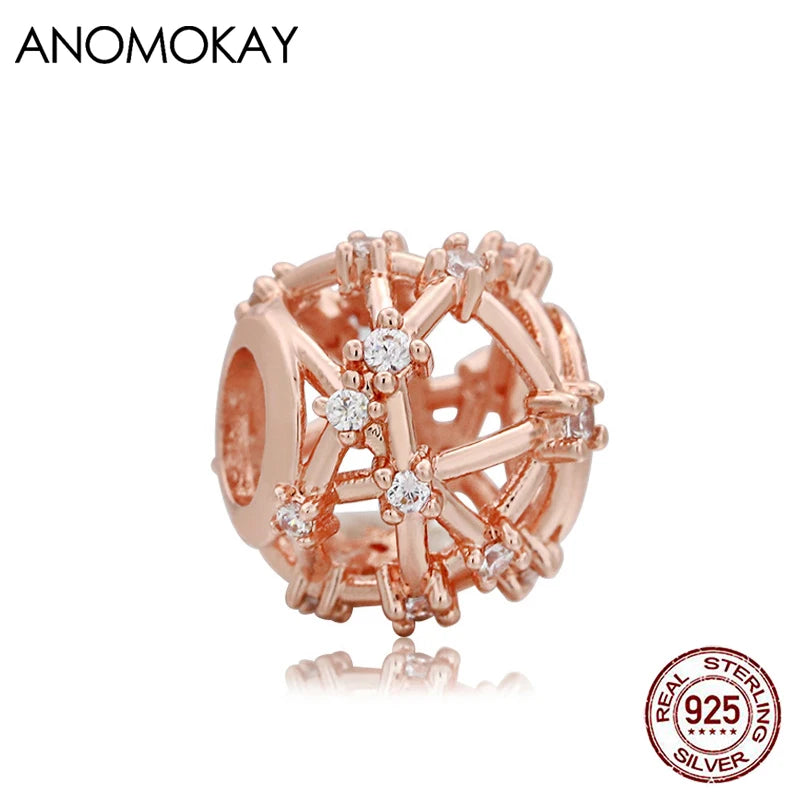 Hollow Out Constellation Rose Crystal Beads Bracelet Bangle