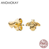 925 Silver Bee Stud Earrings for Women