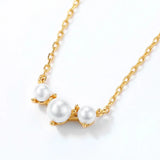 Little Deer Pearl Necklace S925 Silver Chain Link Jewelry
