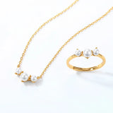 Little Deer Pearl Necklace S925 Silver Chain Link Jewelry