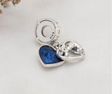 Animal Kiss Together Heart 925 Silver Charms Love Beads Pendant