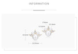 Crystal Pearl Earrings Real 925 Silver Crown Model