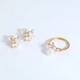 Crystal Pearl Earrings Real 925 Silver Crown Model