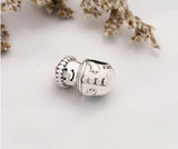 925 Silver Santa Claus Dog Charm Red Enamel Christmas DIY Xmas Jewelry