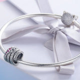 925 Silver Snake Charm Sparkling CZ DIY Jewelry Making