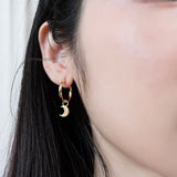 Anomokay Star Moon Drop Earrings 925 Sterling Silver