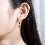 Anomokay Star Moon Drop Earrings 925 Sterling Silver