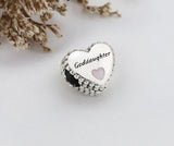 Arrival Goddaughter Letter 925 Silver Heart Charm