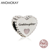 Arrival Goddaughter Letter 925 Silver Heart Charm