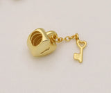 Love Key Lock Bead Pendant DIY Bracelet Bangle Making