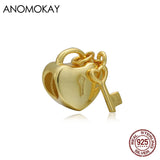 Love Key Lock Bead Pendant DIY Bracelet Bangle Making