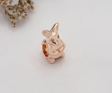 Rose Kangaroo Charm 925 Sterling Silver for Bracelet DIY