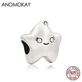 Arrivals Lovely Smile Five-pointed Star Silver Charm for Bracelet Necklace