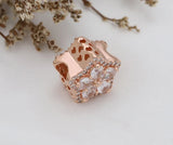 Shinny Crystal Flower Charm Bracelet with Rose Snowflake Beads