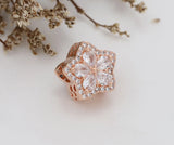 Shinny Crystal Flower Charm Bracelet with Rose Snowflake Beads