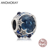 Dark Crystal Star Silver Charm Bracelet 925 Silver