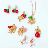Designer Squirrel Love Fruit Necklace, 925 Sterling Silver