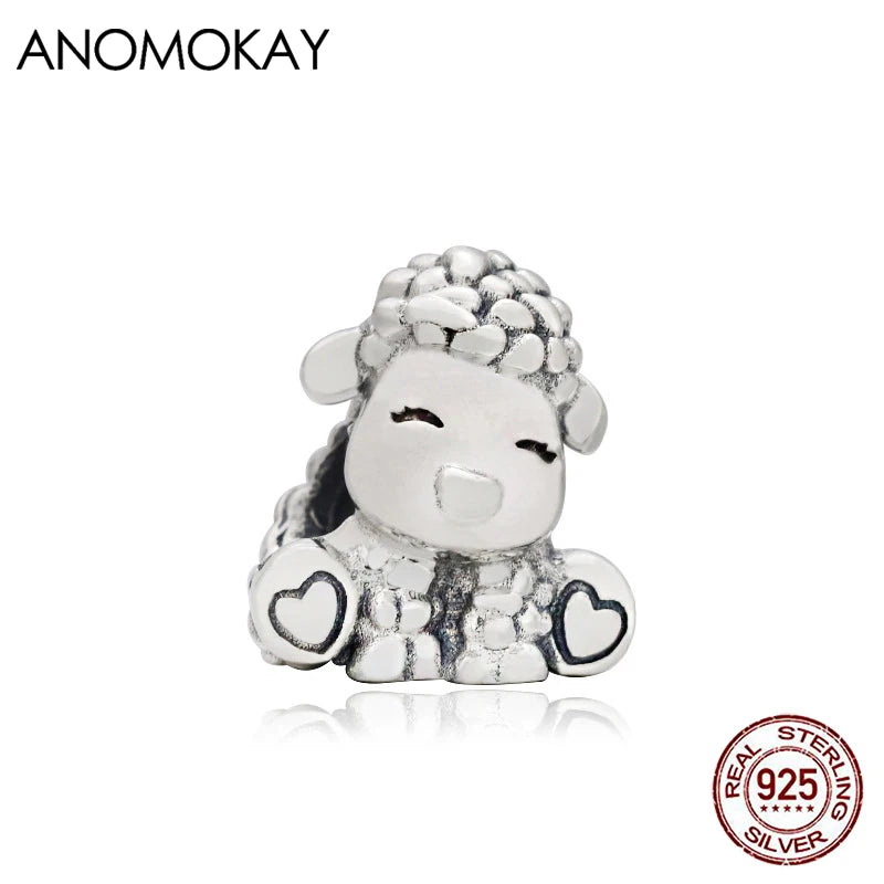 925 Silver Sheep Charm for Bracelet DIY Jewelry Making