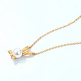 Fashionable Rabbit Necklace 925 Silver with Pearl Gift